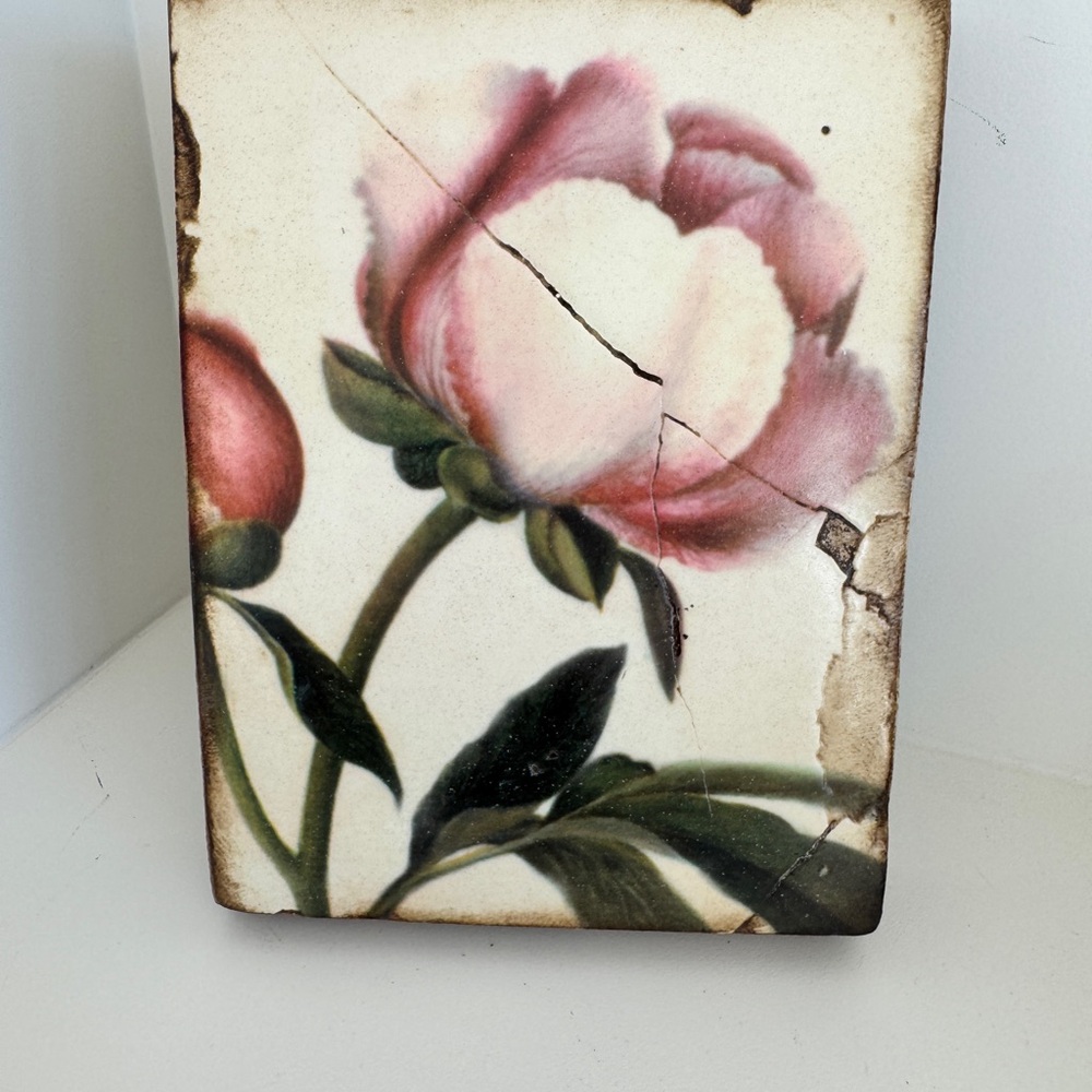 Sid Dickens T-148 MYSTIC BLOOM Pink and Green Floral Tile - Picture 3 of 14